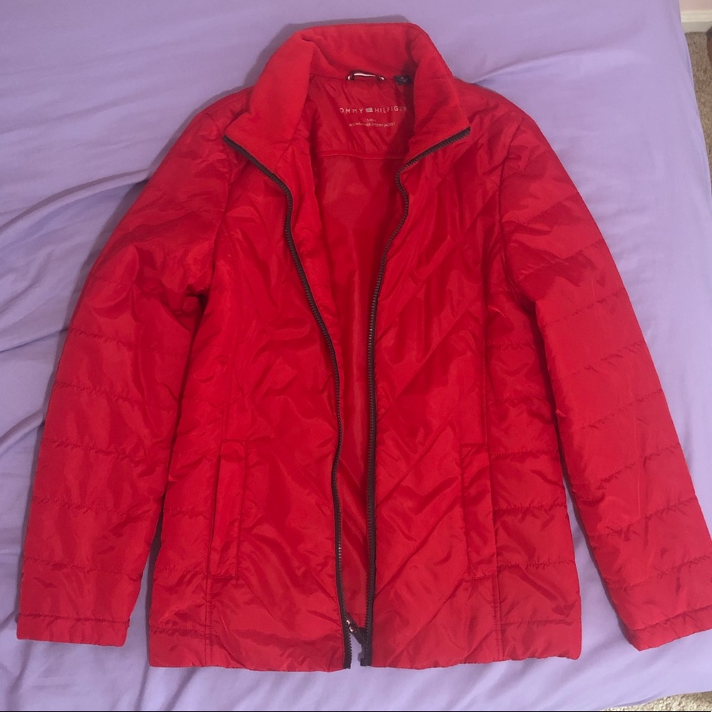 tommy hilfiger red down jacket